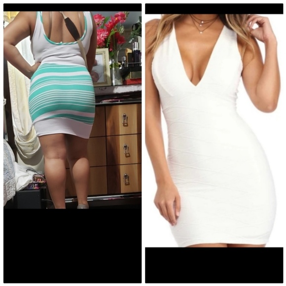 Fashion Nova Dresses & Skirts - MINI DRESS WOMEN'S SIZE MEDIUM COLOR WHITE &GREEN